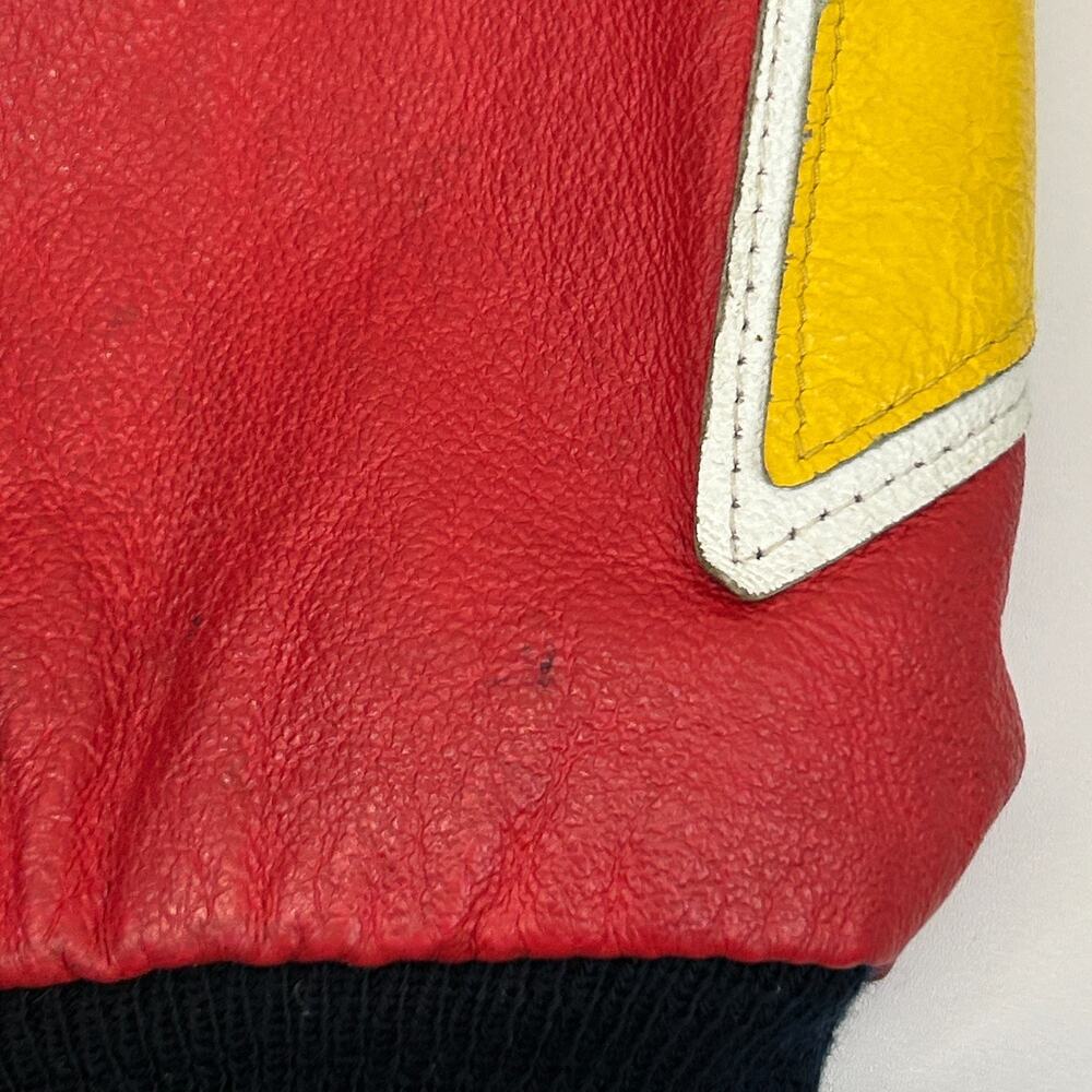 Vintage 90s Snoopy Peanuts Leather Bomber Jacket L Large American Toons Black - Picture 8 of 16